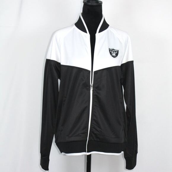 NFL Raiders Black & White Jacket with Sequence Logo Size Large - Picture 4 of 12